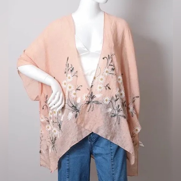 🌼Daisy Woven Kimono 🌼 - Peach - Picture 3 of 4